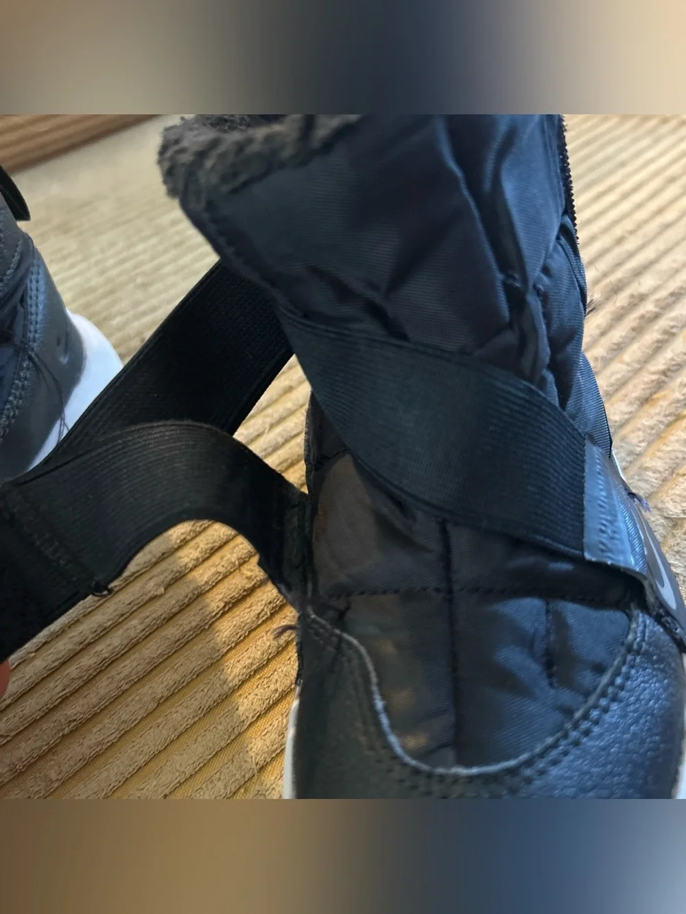Kids Nike Flex Advance Black Winter Boot with Faux Fur Lining